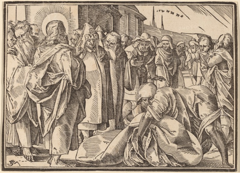 The Paralytic Healed by Christ Picks up His Pallet. Creator: Christoph Maurer.