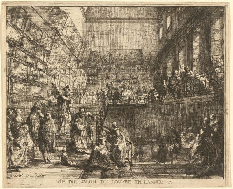 Vue du Salon du Louvre en l'annee 1753, 1753. Creator: Gabriel de Saint-Aubin.