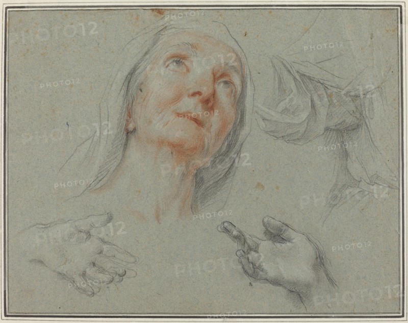 Studies for Saint Anne in "Education of the Virgin". Creator: Agostino Masucci.