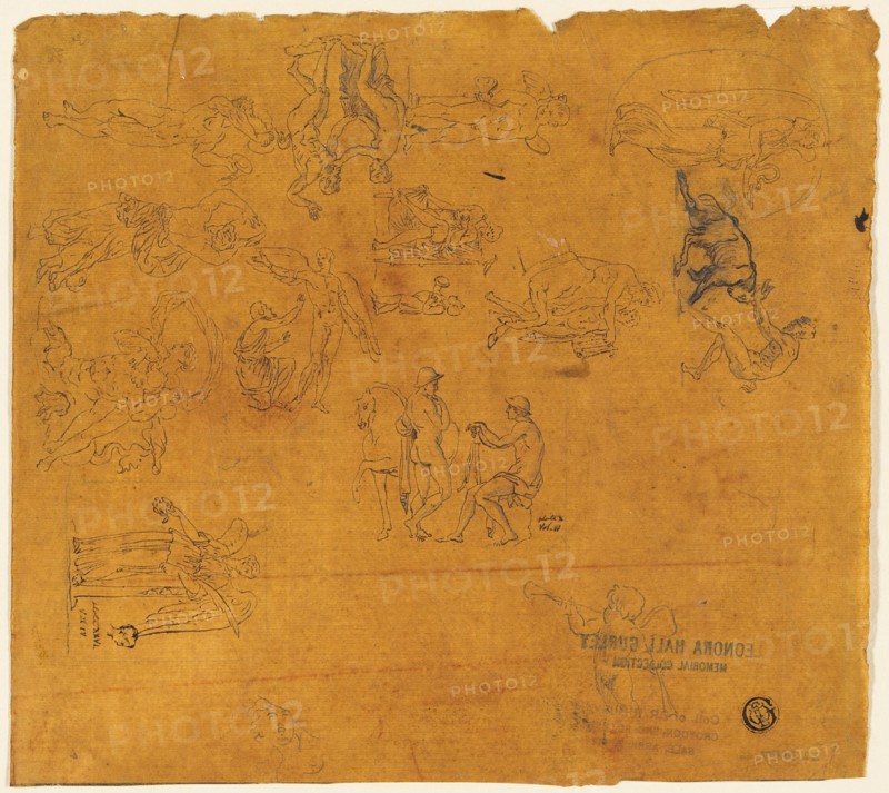 Sheet of Sketches of Mythological Subjects, 1700-1799. Creator: Thomas Stothard.