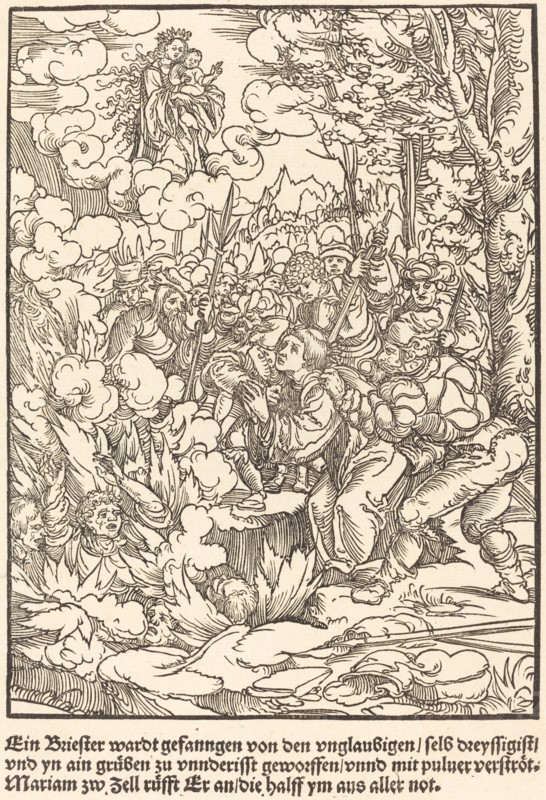 Ein Briester wardt gefanngen ..., c. 1503. Creator: Master of the Legend Scenes.