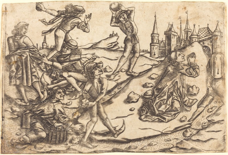 The Stoning of Saint Stephen, c. 1470/1475. Creator: Master with the Banderoles.