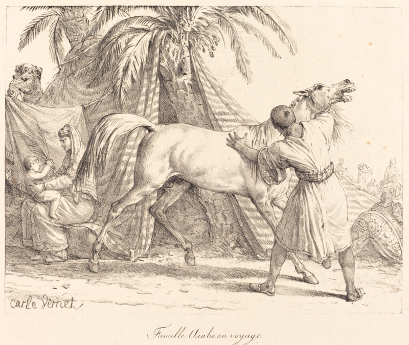 Famille Arabe en voyage, c. 1818. Travelling Arab family. Creator: Carle Vernet.