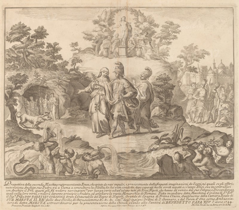 Aeneas and the Cumean Sybil, for the "Chinea" Festival, 1744. Creator: M Sorello.