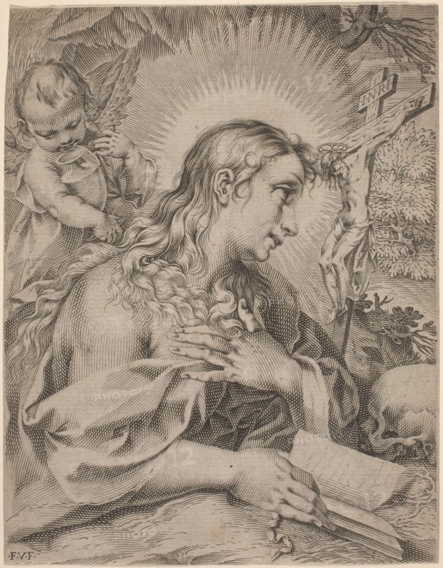 The Penitent Magdalene, first quarter 17th century. Creator: Francesco Villamena.
