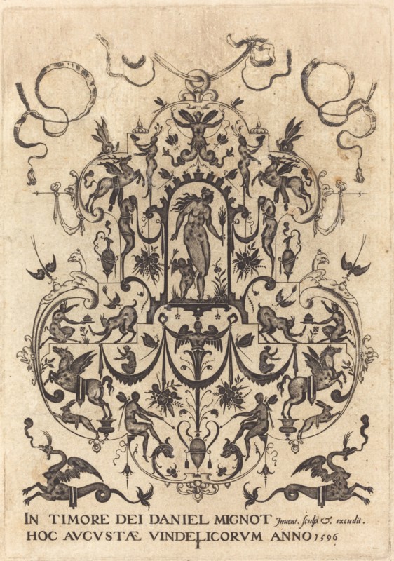 Title Page: Large Pendant, Venus and Amor at Centre, 1596. Creator: Daniel Mignot.