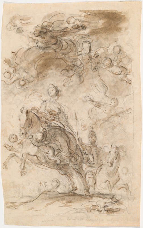 Orlando and Angelica Arrive at Charlemagne's Camp. Creator: Jean-Honore Fragonard.