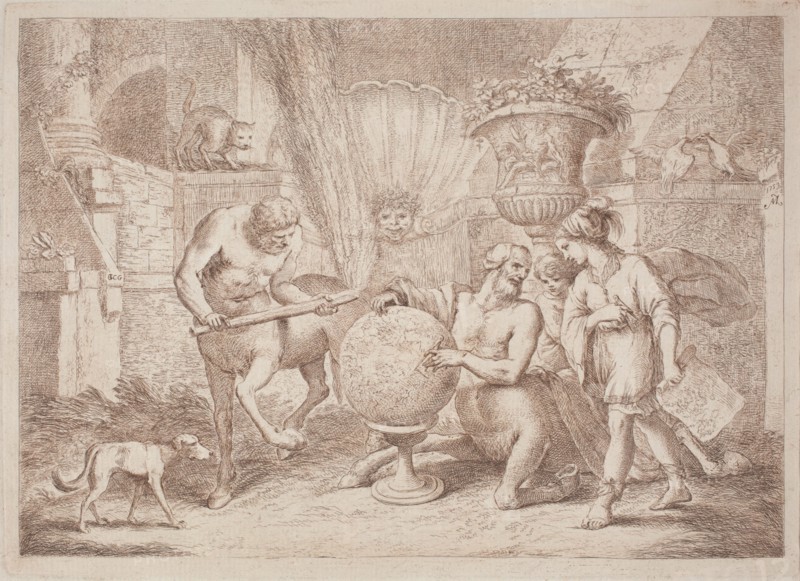 Chiron Teaches Geography to Achilles, 1758/1759. Creator: Gaetano Gherardo Zompini.