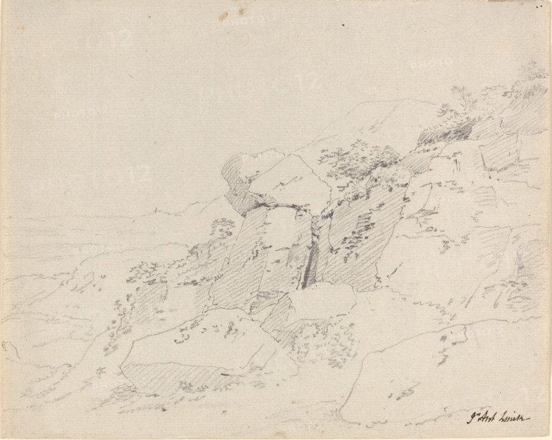Glacial Boulders at the Edge of a Mountain, 1800/1810. Creator: Jean-Antoine Linck.