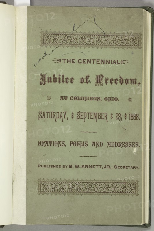 The Centennial Jubilee of Freedom at Columbus, Ohio, cover, 1888. Creator: Unknown.