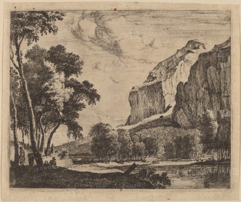 Riverscape with Rocks on the Right: pl.3. Creators: Roelant Roghman, Melchior Küsel.