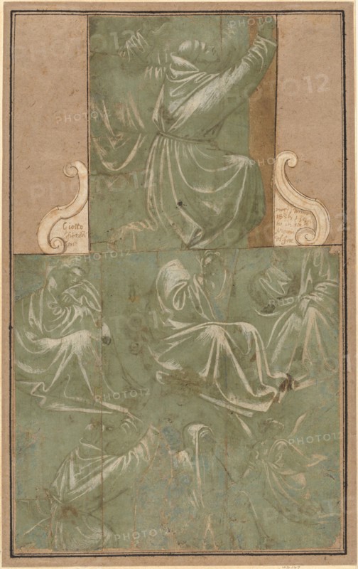Studies of Saint Francis Kneeling and Other Figures, c. 1390/1410. Creator: Unknown.