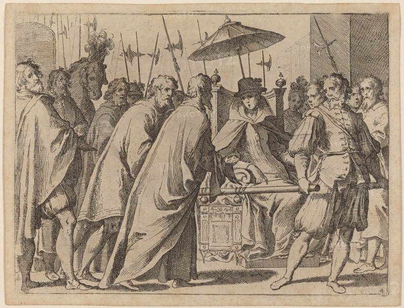 Margaret of Austria Being Carried in a Chaise, 1612. Creator: Raffaello Schiaminossi.