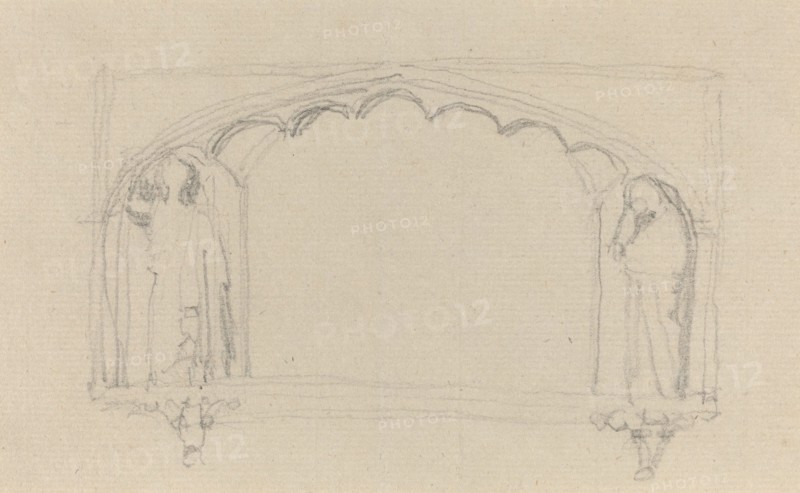 Sketch for a Gothic Monument (the Simcoe Monument?), c. 1814?. Creator: John Flaxman.