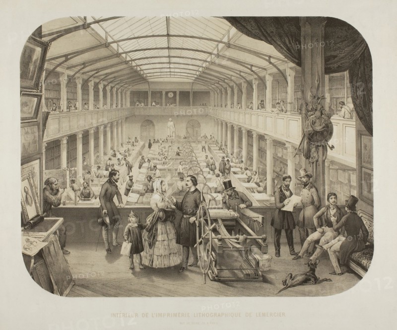 Interior of the Lemercier Lithographic Printing House, n.d. Creator: Charles Villemin.