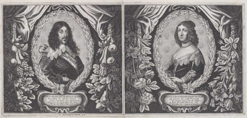 Louis XIII and Anna d'Austriche, 1643. Creators: Balthasar Moncornet, Pierre Mariette.