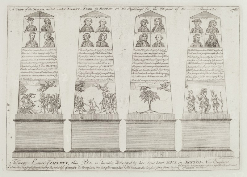 The Obelisk under the Liberty Tree, Boston, 1766 (printed 1973). Creator: Paul Revere.
