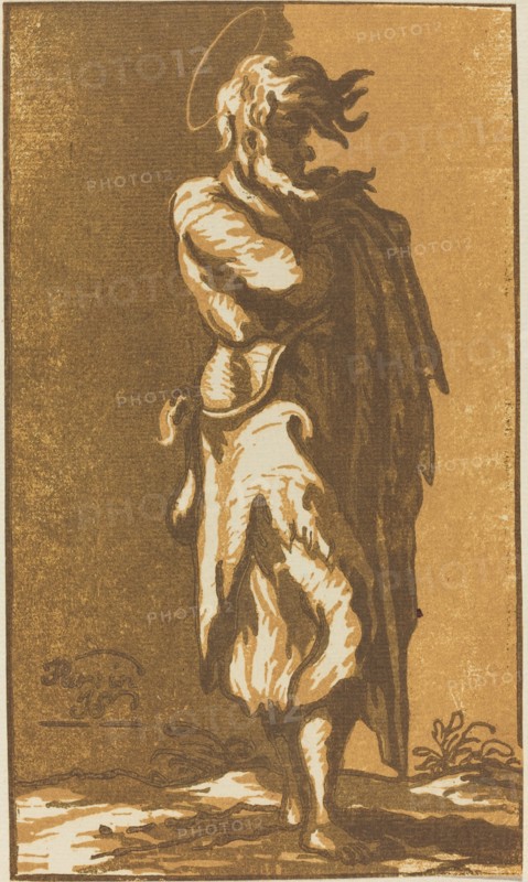 Male Saint Standing with Folded Arms, Facing to the Right, 1781. Creator: John Skippe.