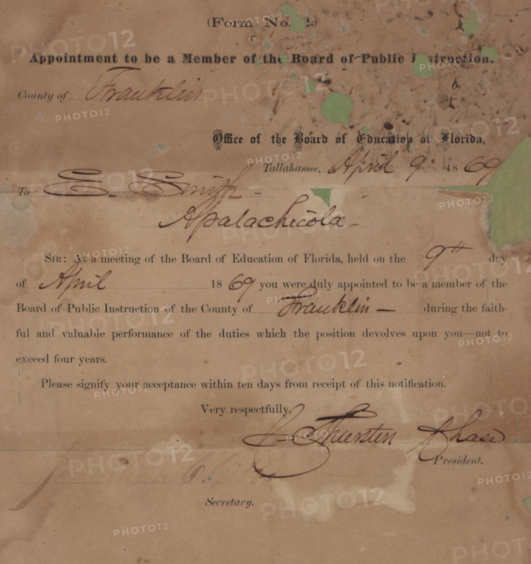 Appointment to be a Member of the Board of Public Instruction, 1869. Creator: Unknown.