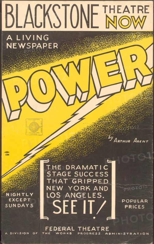 Poster from Chicago production of Power (Blackstone Theatre), [193-]. Creator: Unknown.