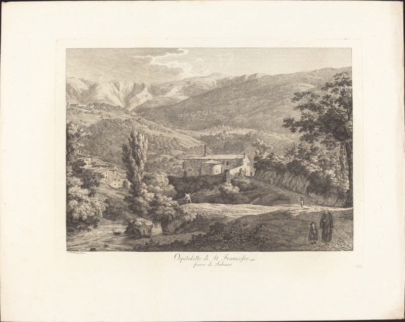 Ospitaletto di San Francesco, fuori di Subiaco, c. 1795. Creator: Jacob Wilhelm Mechau.