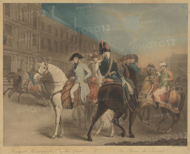Bonaparte Reviewing the Consular Guard (La Revue du Quintidi). Creator: Charles Turner.