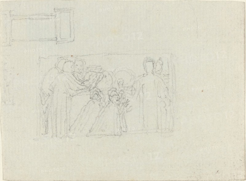 Study for a Monument to a Clergyman [recto and verso], c. 1820?. Creator: John Flaxman.