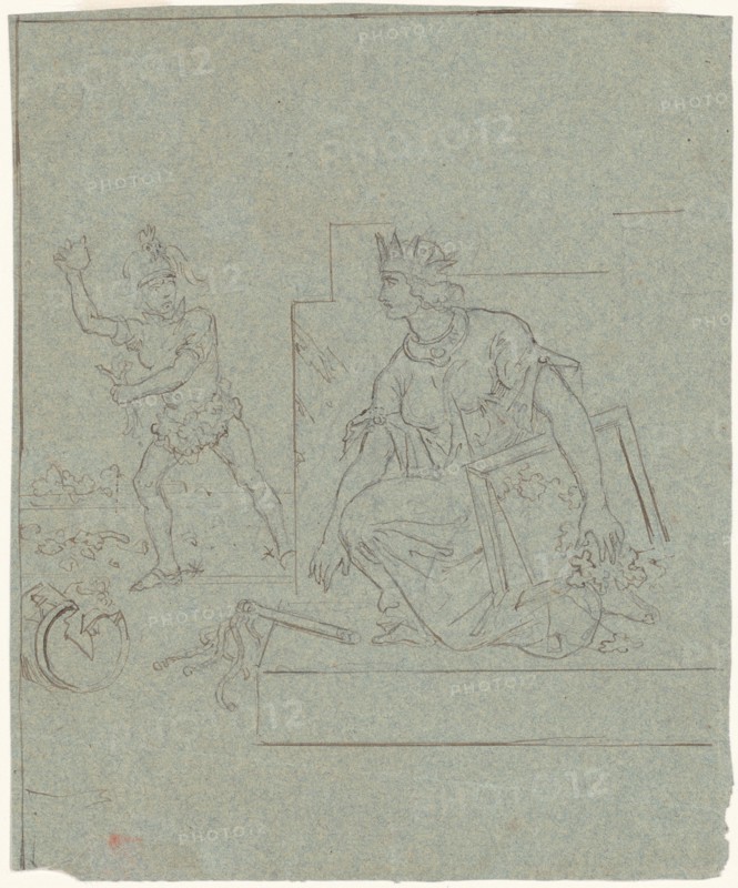 Political Cartoon of the American Civil War, c. 1860s. Creator: Emanuel Gottlieb Leutze.