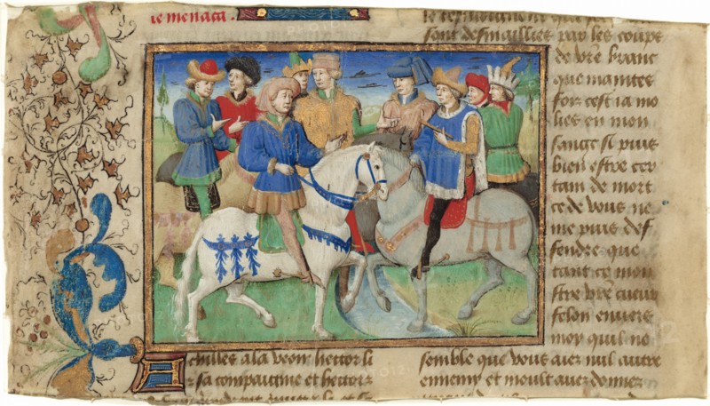 Meeting of Achilles and Hector, c. 1450 - 1460. Creator: Master of Girart de Roussillon.