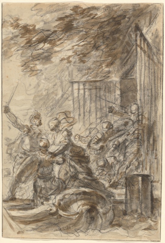 Isabella Abandons Her Home to Follow Odorico and His Men. Creator: Jean-Honore Fragonard.