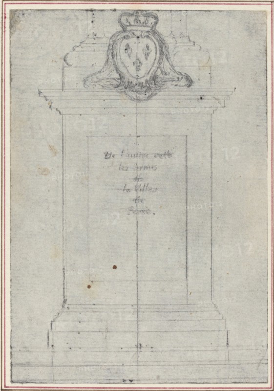 A Plinth Surmounted by the Arms of the King of France. Creator: Hubert Francois Gravelot.