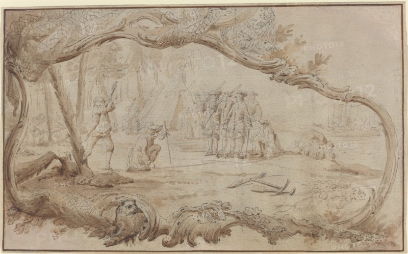 The Landing of the Dutch Expedition Party in New York. Creator: Hubert Francois Gravelot.