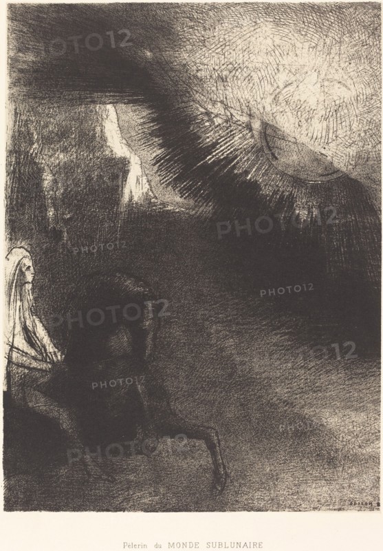 Pélerin du monde sublunaire (Pilgrim of the sublunary world), 1891. Creator: Odilon Redon.
