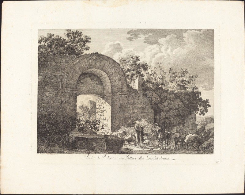 Porta di Falerium ora Fallari città destrutta etrusca, 1795. Creator: Jacob Wilhelm Mechau.