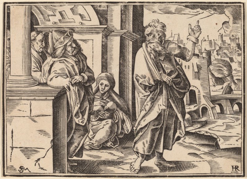 Christ Tells His Disciples of the Last Judgment, published 1630. Creator: Christoph Maurer.