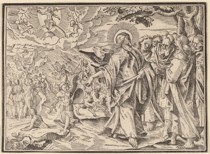 Christ Tells His Disciples of the Last Judgment, published 1630. Creator: Christoph Maurer.