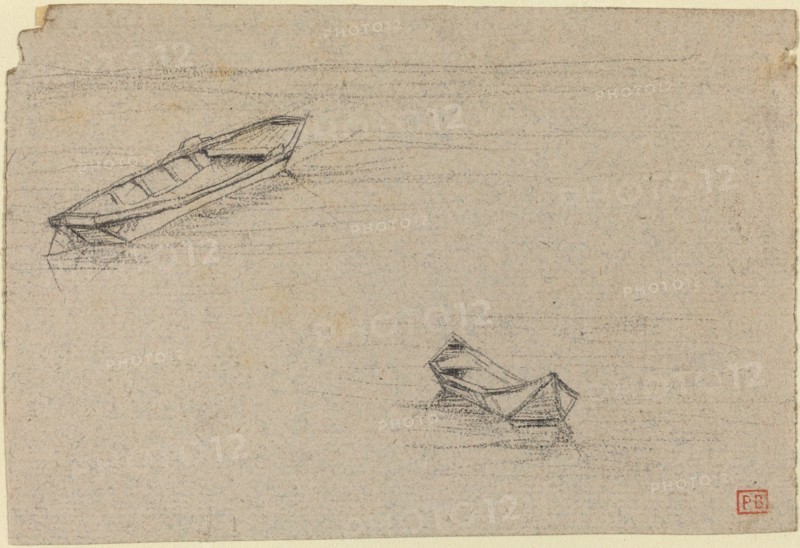 Two Boats for "L'Abside de Notre-Dame de Paris", probably c. 1854. Creator: Charles Meryon.