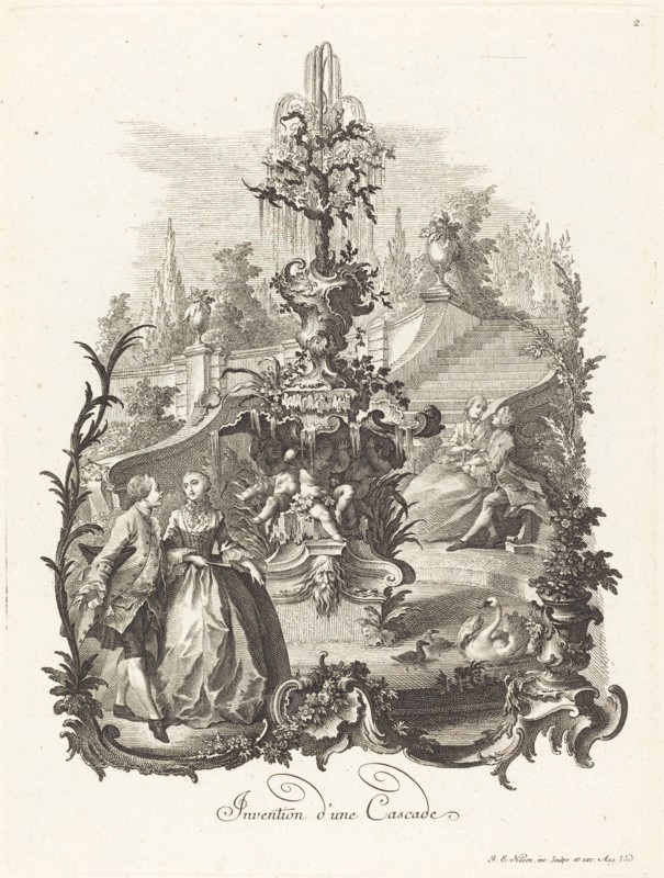 Invention d'une Cascade (Design for a Cascade), c. 1755/1760. Creator: Johann Esaias Nilson.