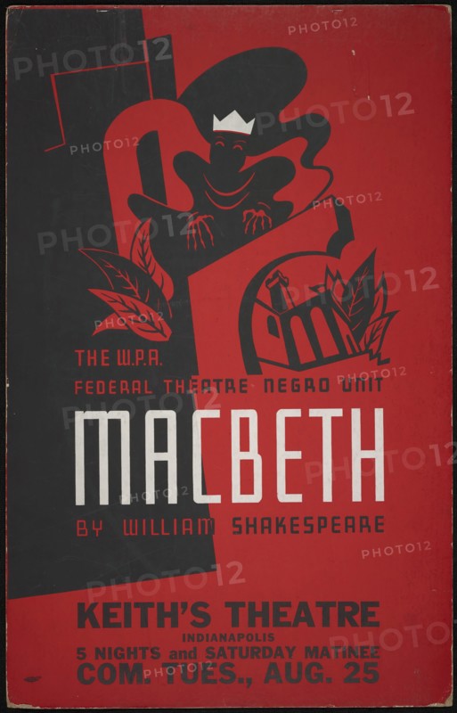 Poster from Indianapolis production of Macbeth (Keith's Theater), [193-] .  Creator: Unknown.