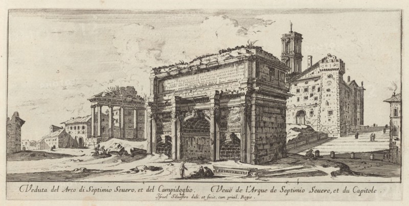 Veduta del Arco di Septimio Severo, et del Campidoglio, 1640-1660. Creator: Israel Silvestre.