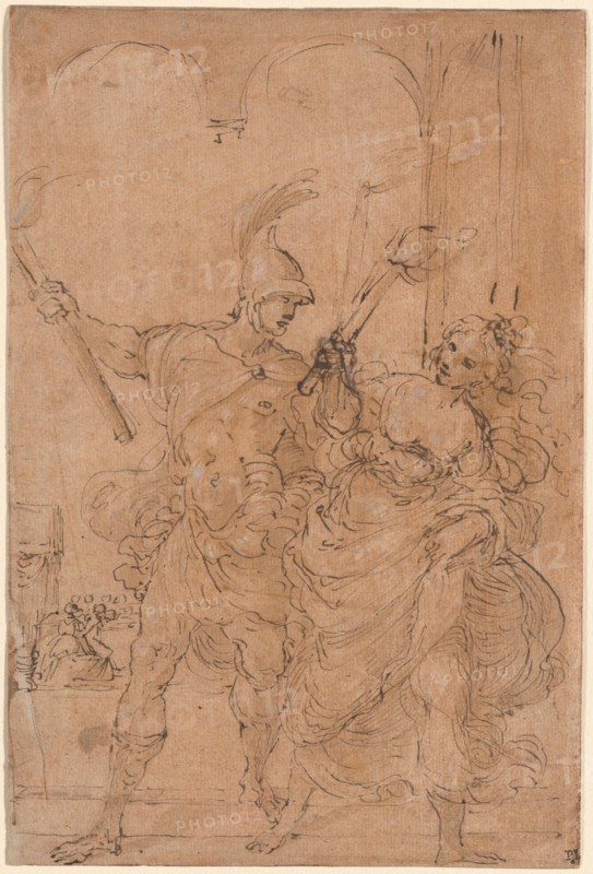 Alexander and Thaïs Setting Fire to Persepolis, probably c. 1592. Creator: Lodovico Carracci.