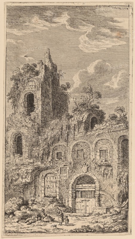 Fragment of the Old City Wall at San Giovanni Laterano, 1764. Creator: Franz Edmund Weirotter.