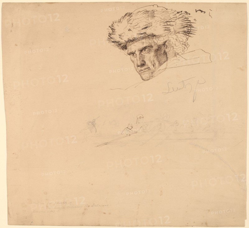 Studies for "Washington Crossing the Delaware" [recto], 1849. Creator: Emanuel Gottlieb Leutze.