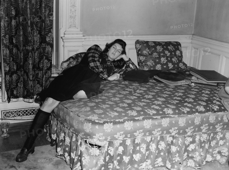 Portrait of Adele Girard, Turkish Embassy, Washington, D.C., 1938. Creator: William Paul Gottlieb.