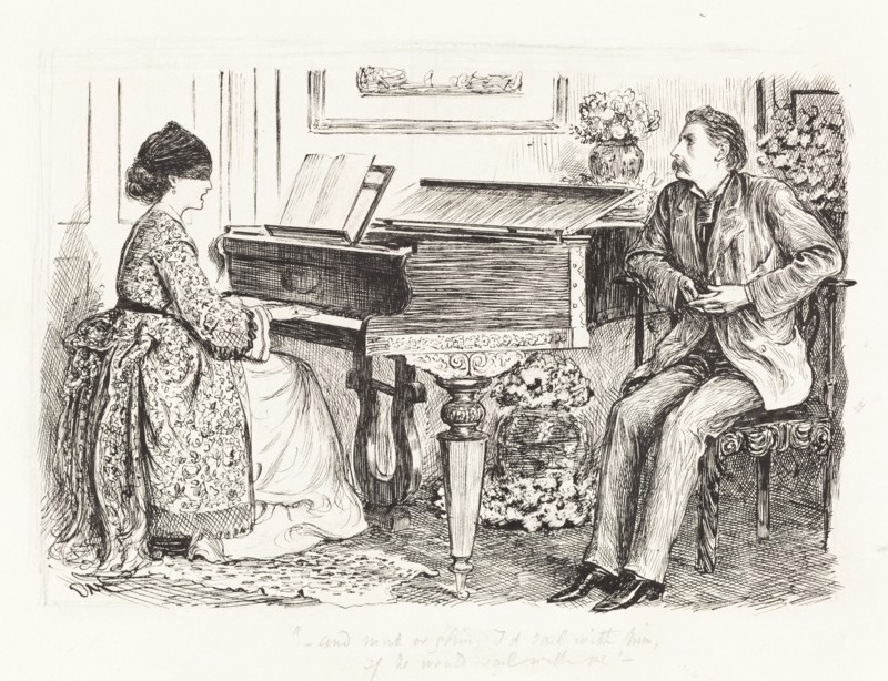 --And mist or glim, I'd sail with him, if he would sail with me--, c. 1865. Creator: George du Maurier.