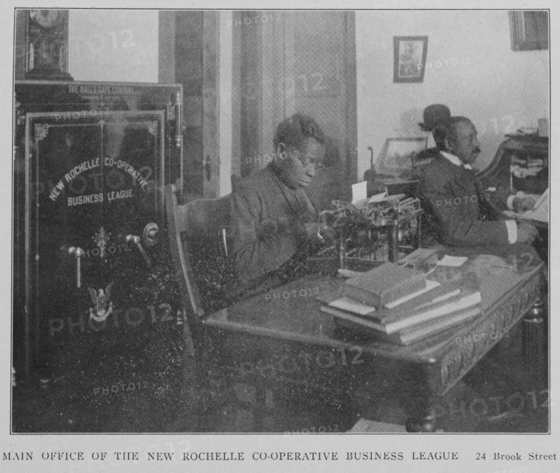 Main office of the New Rochelle Co-operative Business League; 24 Brook Street., 1908. Creator: Unknown.