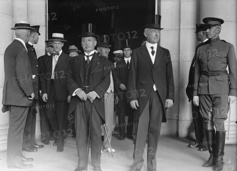 Japanese Mission To U.S. - Count Ishii And Sec. Lansing. Ambassador Sato..., 1917. Creator: Harris & Ewing.