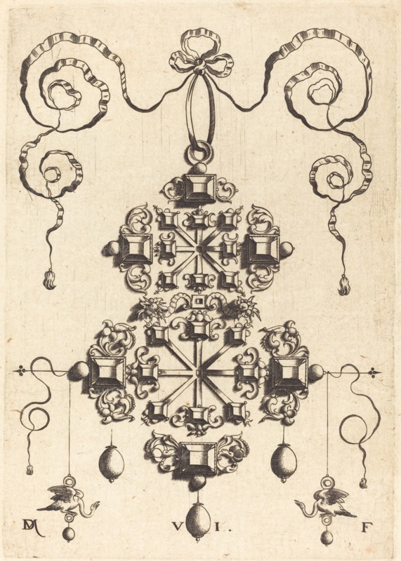 Large Pendant with Two Double Crosses, Surrounded by Six Large and Sixteen Small... Creator: Daniel Mignot.