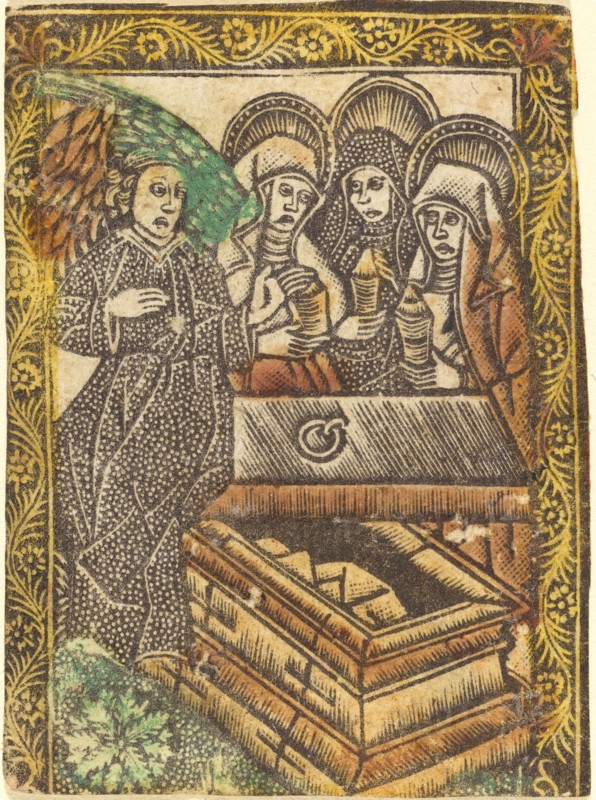 The Three Maries at the Tomb, 1460/1480. Creator: Master of the Borders with the Four Fathers of the Church.