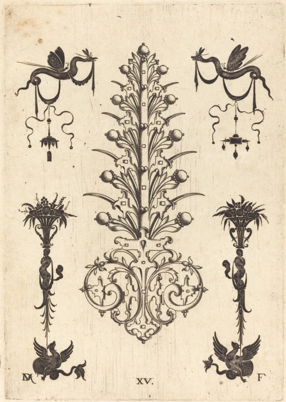 Hyacinth-Shaped Brooch with Winged Snakes at Top and Winged Animals at Bottom, 1596. Creator: Daniel Mignot.